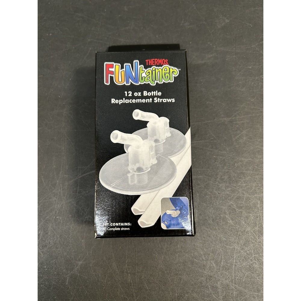 NEW 2pk Thermos FUNtainer 12oz Bottle Replacement Straws And Spouts
